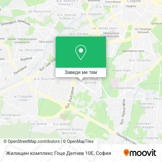 Жилищен комплекс Гоце Делчев 10Е карта