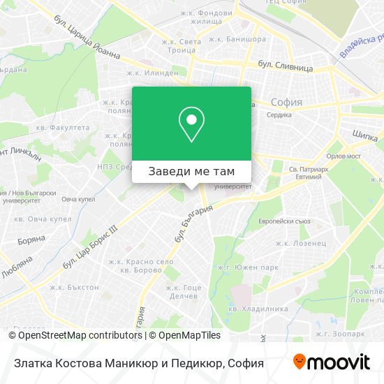 Златка Костова Маникюр и Педикюр карта