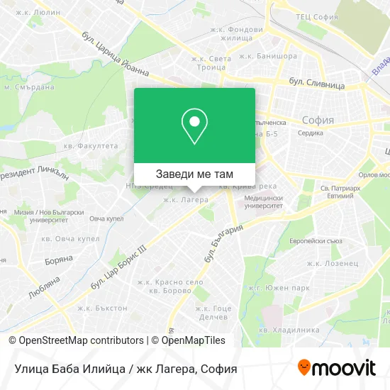 Улица Баба Илийца / жк Лагера карта