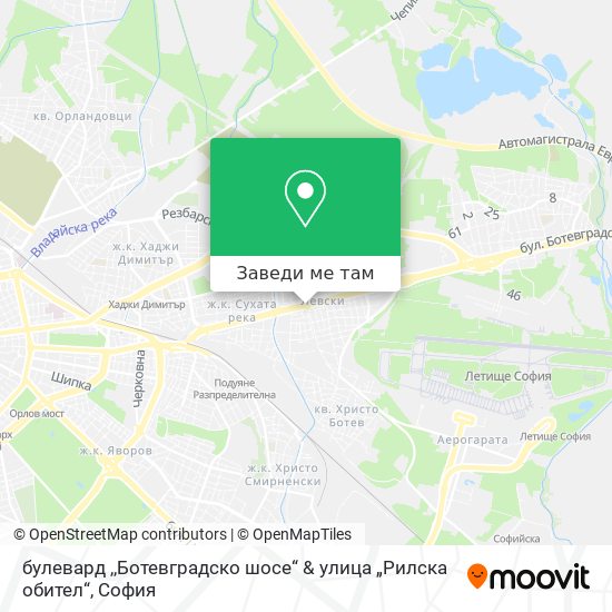 булевард ,,Ботевградско шосе“ & улица „Рилска обител“ карта