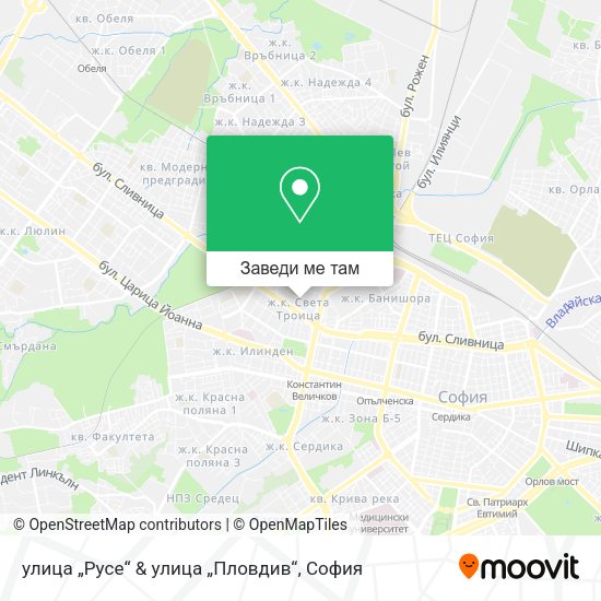 улица „Русе“ & улица „Пловдив“ карта