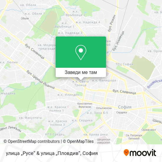 улица „Русе“ & улица „Пловдив“ карта