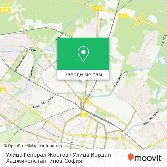 Улица Генерал Жостов / Улица Йордан Хаджиконстантинов карта