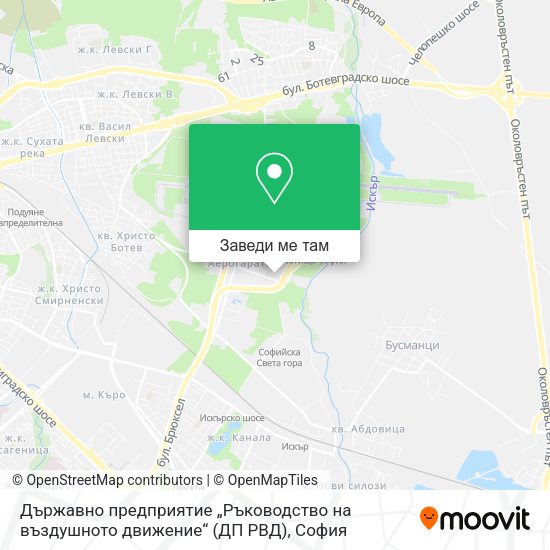 Държавно предприятие „Ръководство на въздушното движение“ (ДП РВД) карта