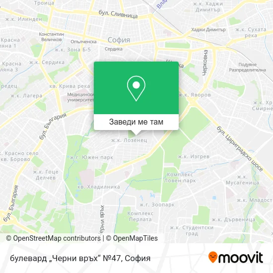 булевард „Черни връх“ №47 карта