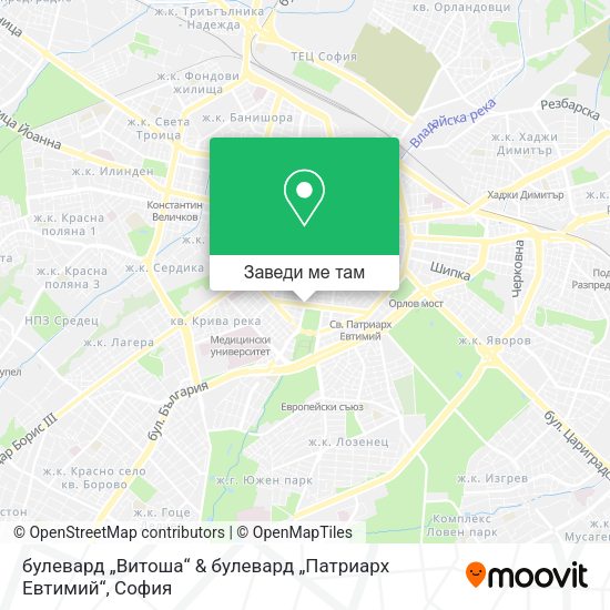 булевард „Витоша“ & булевард „Патриарх Евтимий“ карта