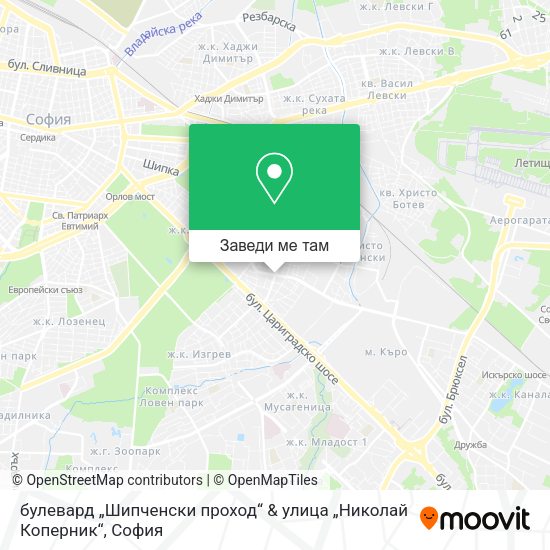 булевард „Шипченски проход“ & улица „Николай Коперник“ карта