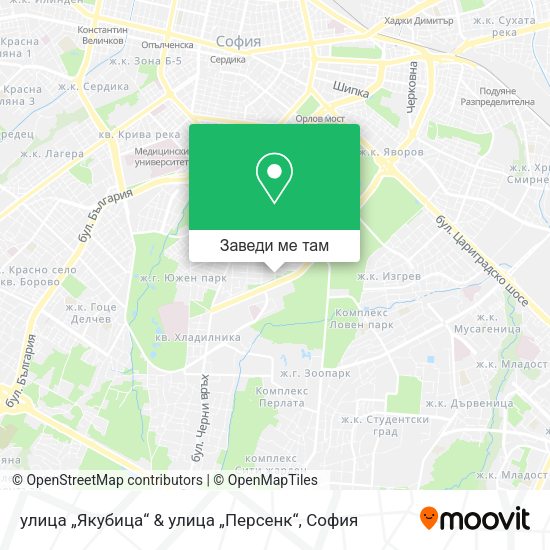 улица „Якубица“ & улица „Персенк“ карта