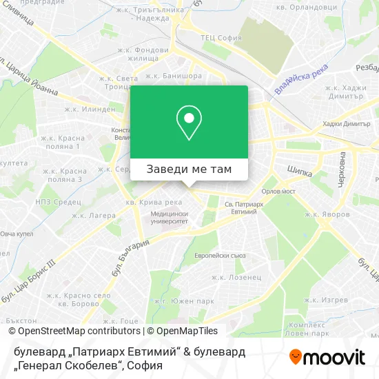булевард „Патриарх Евтимий“ & булевард „Генерал Скобелев“ карта