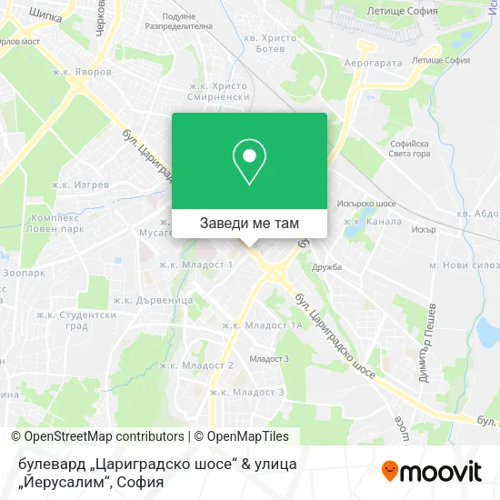 булевард „Цариградско шосе“ & улица „Йерусалим“ карта