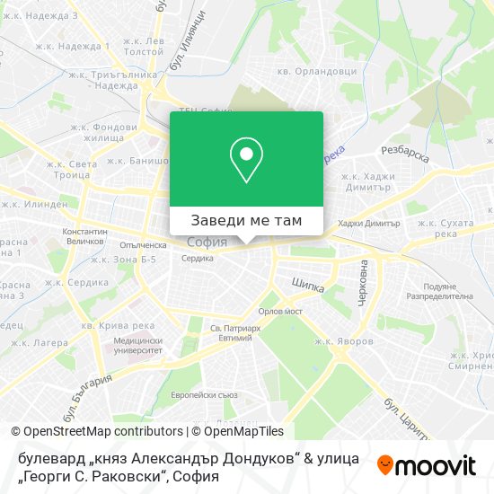 булевард „княз Александър Дондуков“ & улица „Георги С. Раковски“ карта