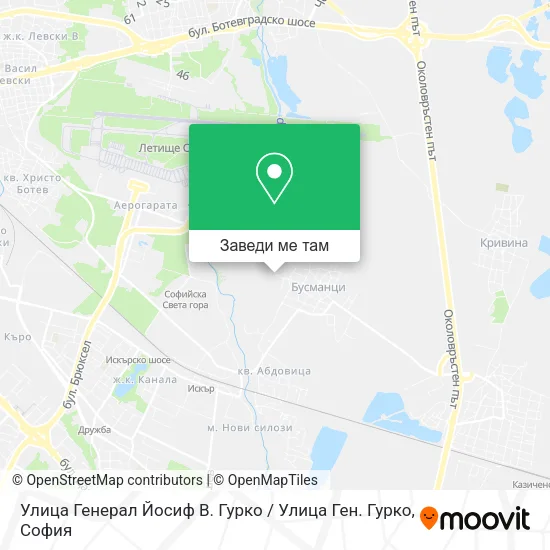 Улица Генерал Йосиф В. Гурко / Улица Ген. Гурко карта