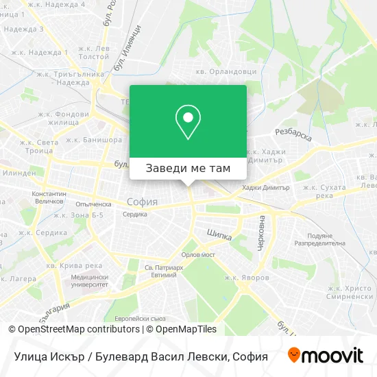 Улица Искър / Булевард Васил Левски карта