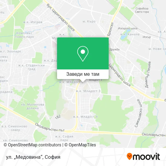 ул. „Медовина“ карта