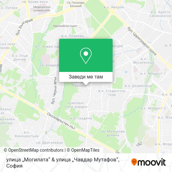 улица „Могилата“ & улица „Чавдар Мутафов“ карта