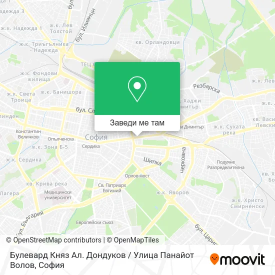 Булевард Княз Ал. Дондуков / Улица Панайот Волов карта