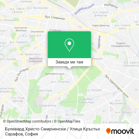 Булевард Христо Смирненски / Улица Кръстьо Сарафов карта