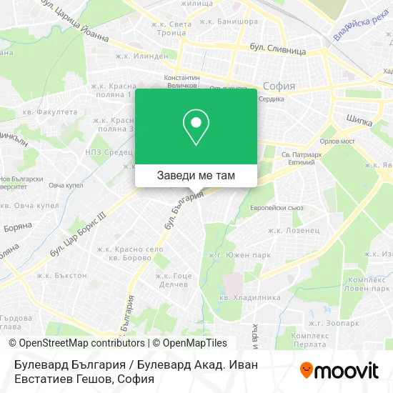 Булевард България / Булевард Акад. Иван Евстатиев Гешов карта