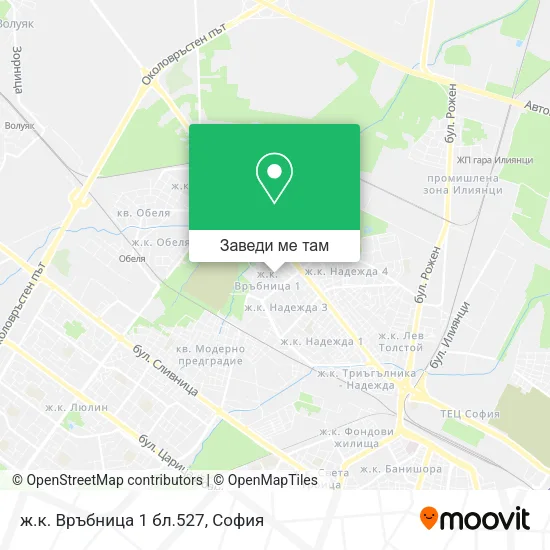 ж.к. Връбница 1 бл.527 карта