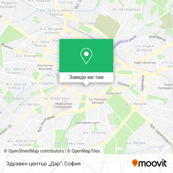 Здравен център „Дар“ карта