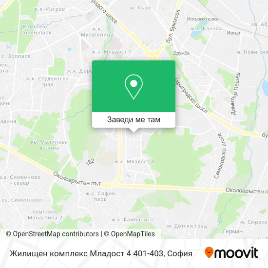 Жилищен комплекс Младост 4 401-403 карта