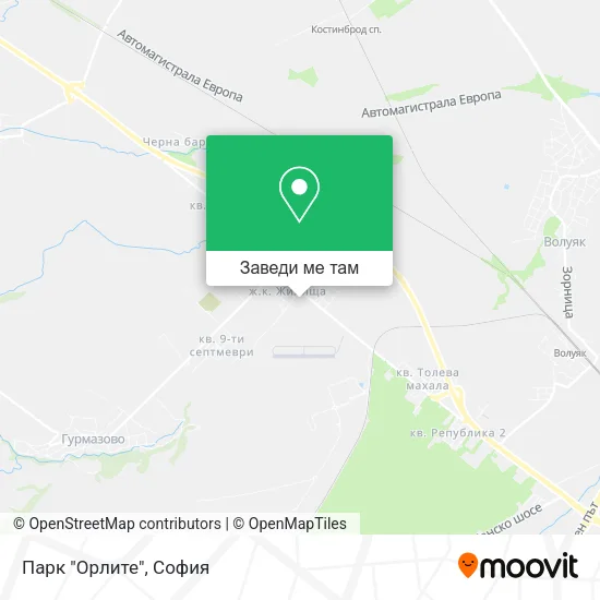Парк "Орлите" карта