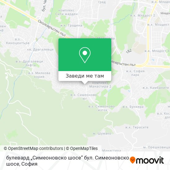 булевард „Симеоновско шосе“ бул. Симеоновско шосе карта