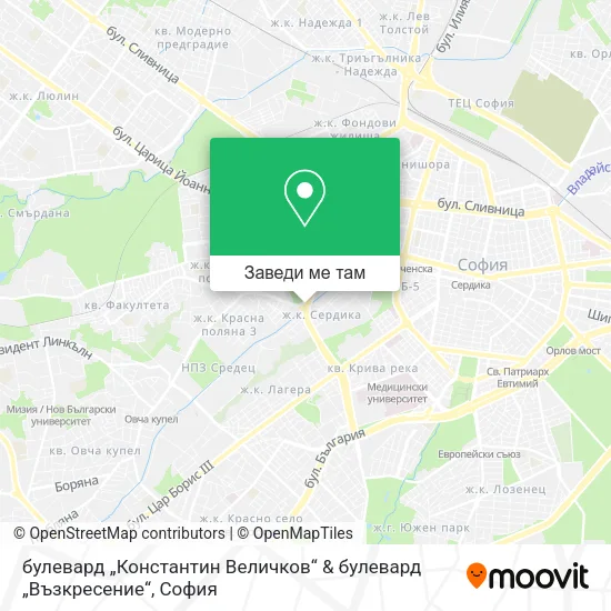 булевард „Константин Величков“ & булевард „Възкресение“ карта
