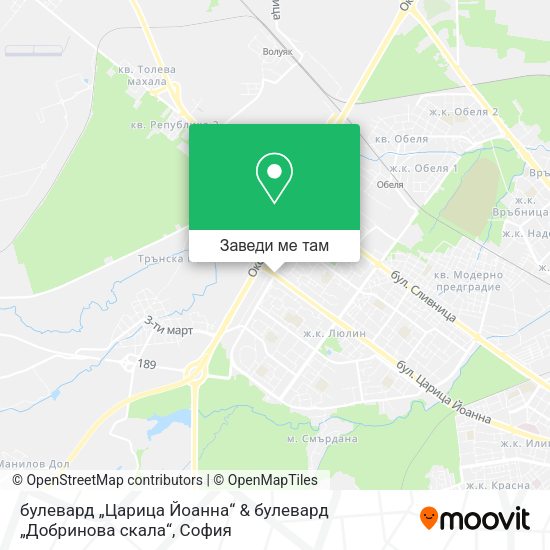 булевард „Царица Йоанна“ & булевард „Добринова скала“ карта