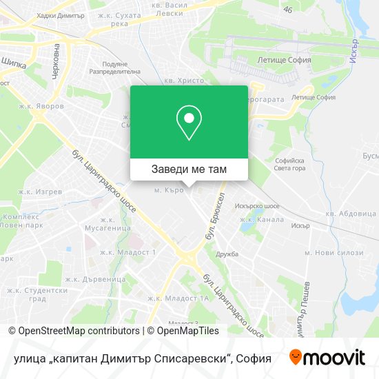 улица „капитан Димитър Списаревски“ карта