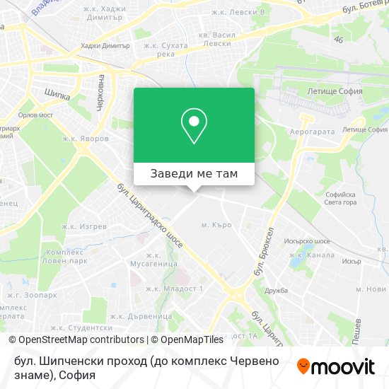 бул. Шипченски проход (до комплекс Червено знаме) карта