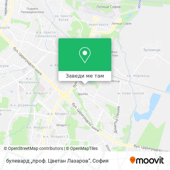 булевард „проф. Цветан Лазаров“ карта
