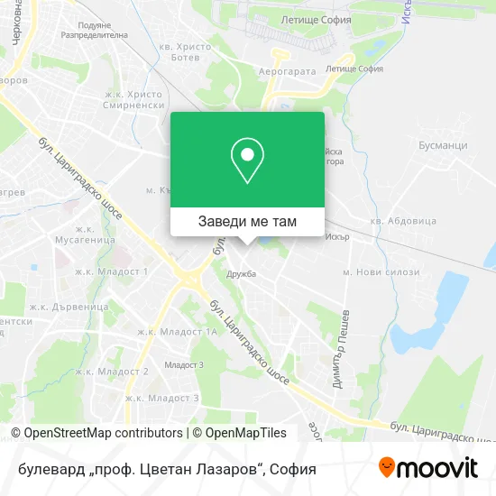 булевард „проф. Цветан Лазаров“ карта