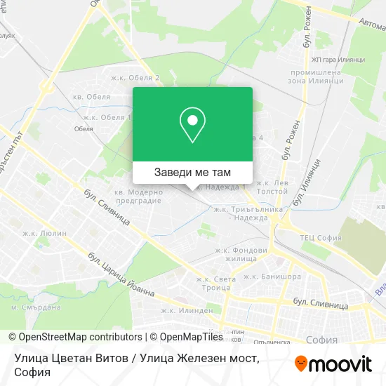 Улица Цветан Витов / Улица Железен мост карта