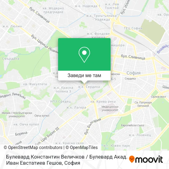 Булевард Константин Величков / Булевард Акад. Иван Евстатиев Гешов карта