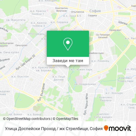 Улица Доспейски Проход / жк Стрелбище карта