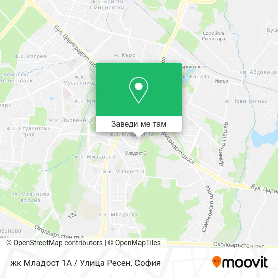 жк Младост 1А / Улица Ресен карта