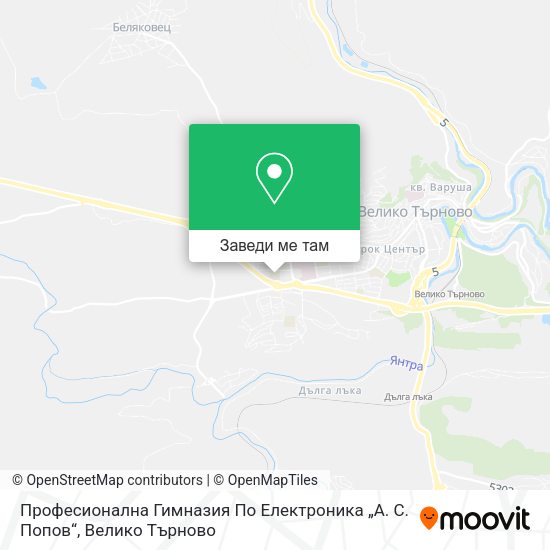 Професионална Гимназия По Електроника „А. С. Попов“ карта