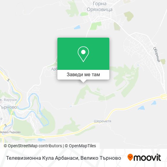 Телевизионна Кула Арбанаси карта