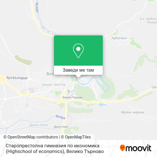 Старопрестолна гимназия по икономика (Highschool of economics) карта