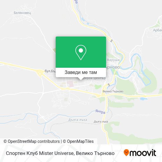Спортен Клуб Mister Universe карта