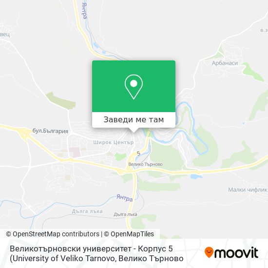 Великотърновски университет - Корпус 5 карта