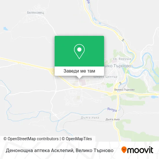 Денонощна аптека  Асклепий карта
