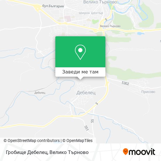 Гробище Дебелец карта