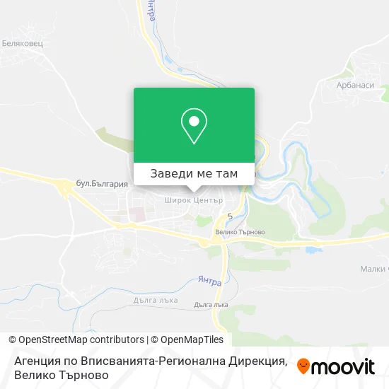 Агенция по Вписванията-Регионална Дирекция карта