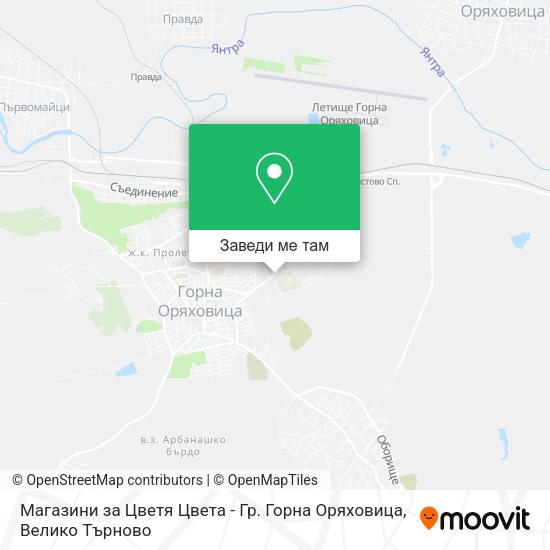 Магазини за Цветя Цвета - Гр. Горна Оряховица карта