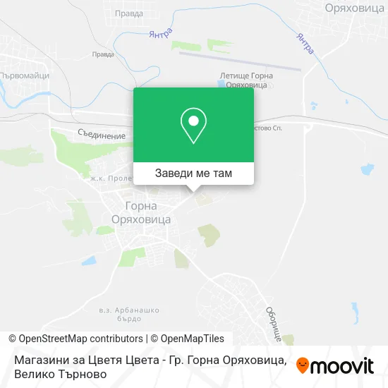 Магазини за Цветя Цвета - Гр. Горна Оряховица карта