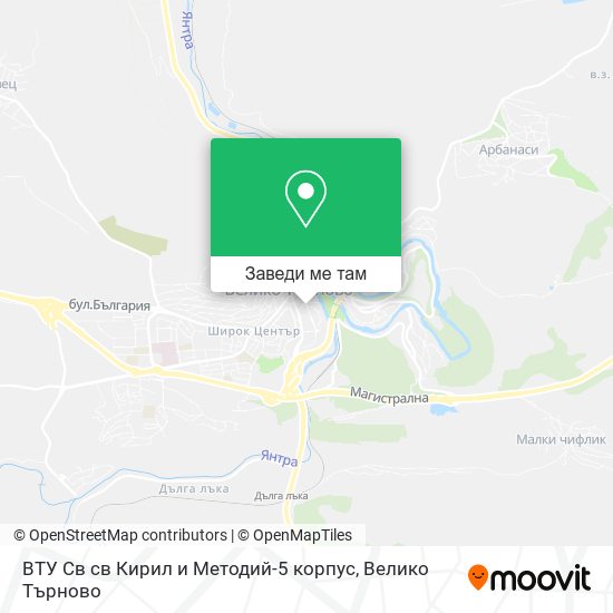 ВТУ Св св Кирил и Методий-5 корпус карта