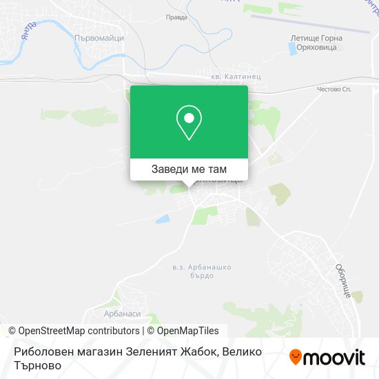Риболовен магазин Зеленият Жабок карта