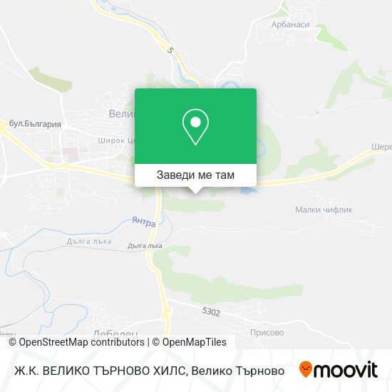 Ж.К. ВЕЛИКО ТЪРНОВО ХИЛС карта